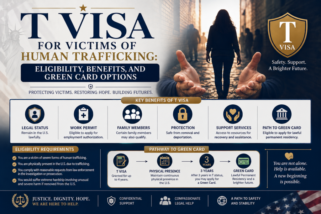 T Visa for Victims of Human Trafficking: Eligibility, Benefits, and Green Card Options