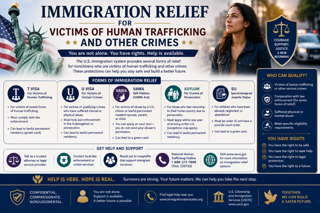 Immigration Relief for Victims of Human Trafficking and Other Crimes